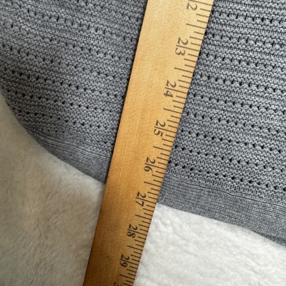 Lily Morgan Swetaer Womens Size Large Gray 3/4 Sleeve Open Knit Lightweight - Picture 3 of 7